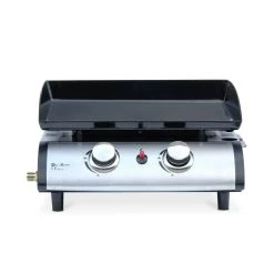 Alice's Garden Plancha Au Gaz Porthos 2 Brûleurs 5 KW Barbecue Cuisine Extérieure P...