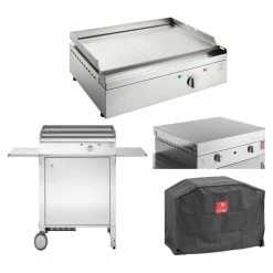 Planet Plancha électrique En Inox Chef 55 Cm Avec Chariot Fermé + Couvercle...
