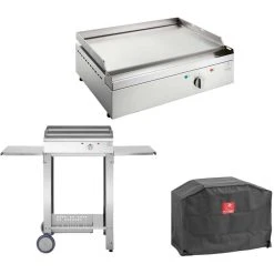 Planet Plancha électrique En Inox Chef 55 Cm Avec Chariot Ouvert + Housse.