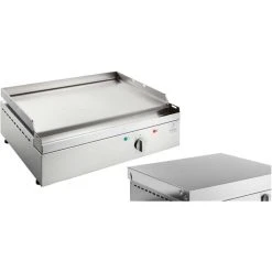 Planet Plancha électrique En Inox Chef 55 Cm Avec Couvercle.