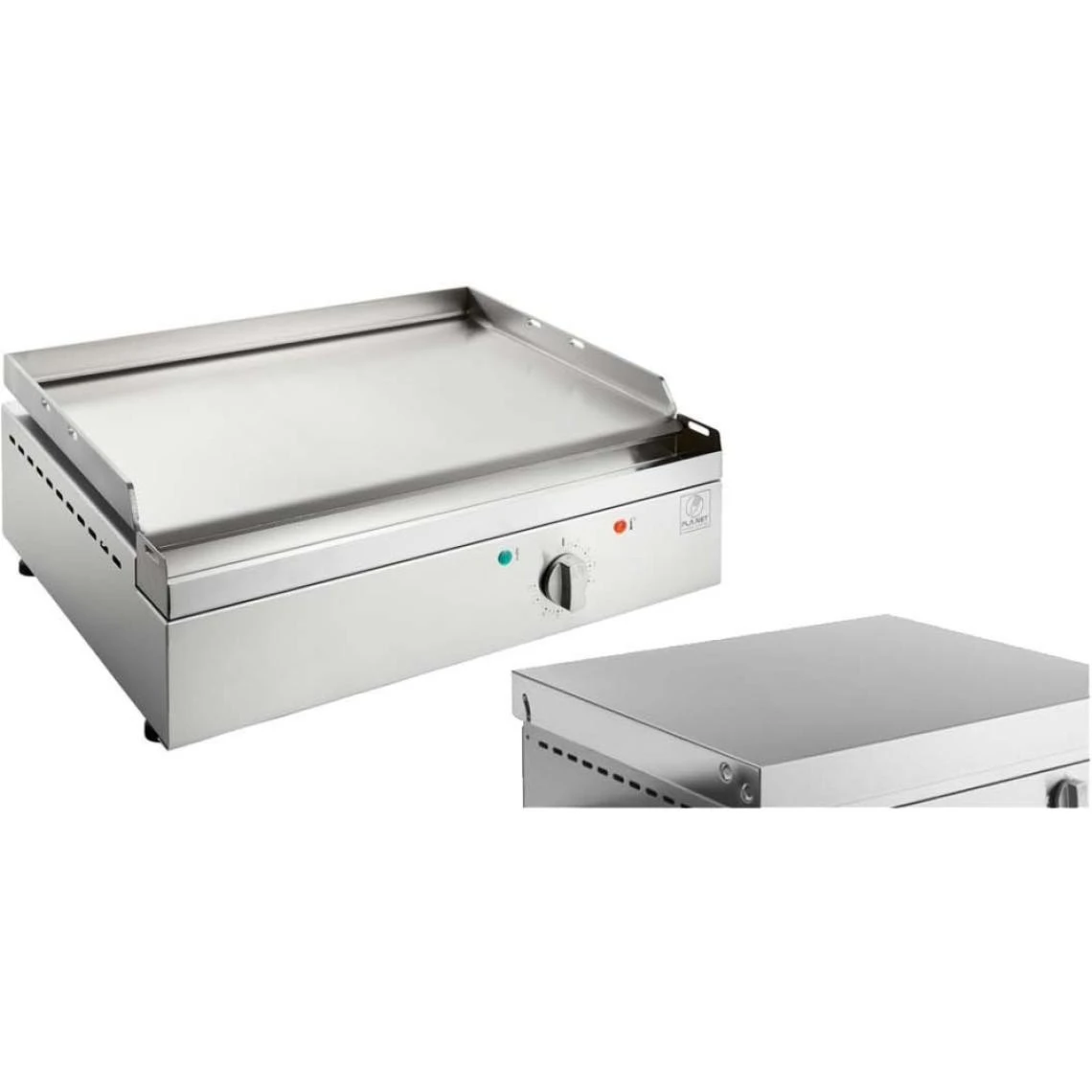 Planet Plancha électrique En Inox Chef 55 Cm Avec Couvercle.