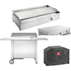 Planet Plancha électrique Inox 80 Cm Avec Chariot Fermé+couvercle+housse.