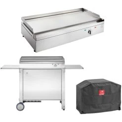Planet Plancha électrique En Inox Chef 80 Cm Avec Chariot Fermé + Housse.
