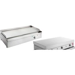 Planet Plancha électrique En Inox Chef 80 Cm Avec Couvercle.