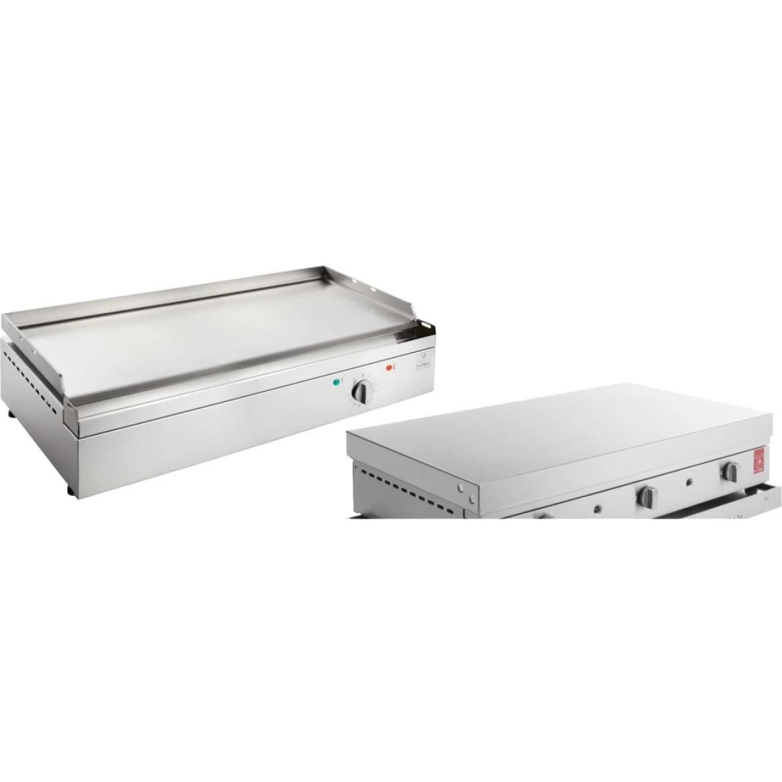 Planet Plancha électrique En Inox Chef 80 Cm Avec Couvercle.