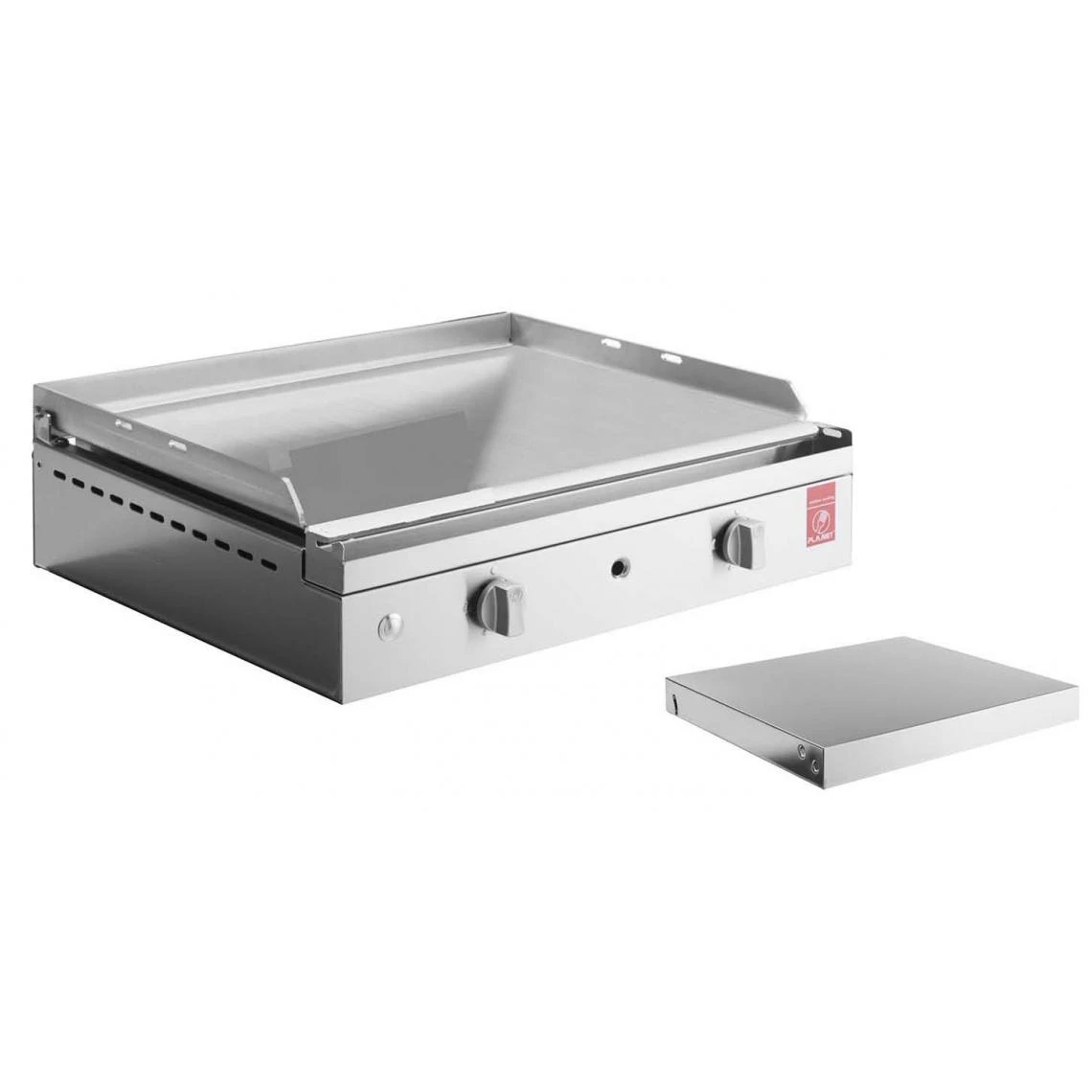 Planet Plancha En Inox Lisse Avec Couvercle Chef 55 Cm.