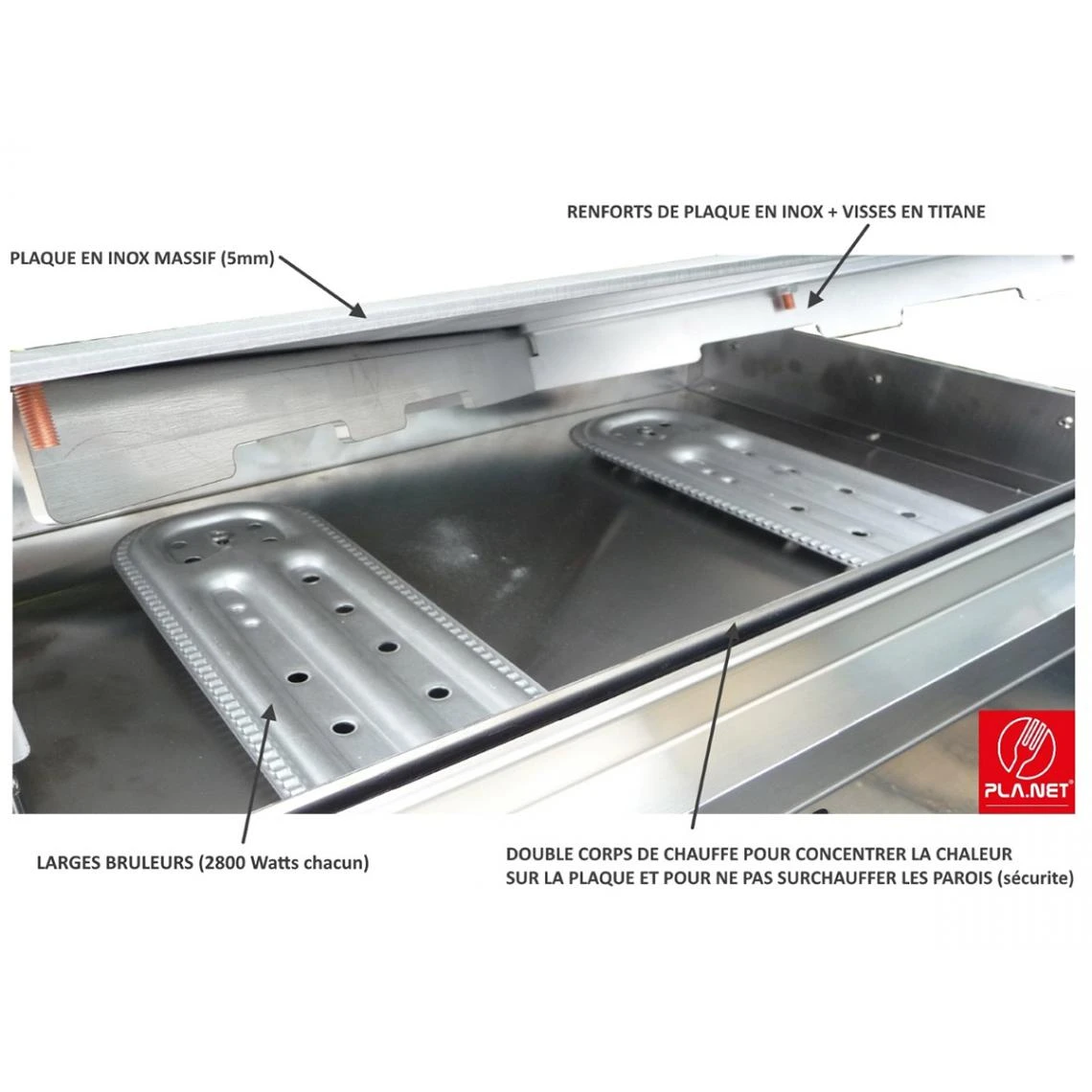 Planet Plancha En Inox Lisse Chef 80 Cm. – Image 3