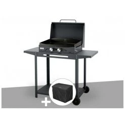 Le Marquier Plancha Gaz Adela Ardoise V2 260 + Chariot + Couvercle + Housse De Pro...