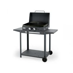 Le Marquier Plancha Gaz Sur Chariot Adela Ardoise V2 260 Avec Couvercle - Le Marqu...