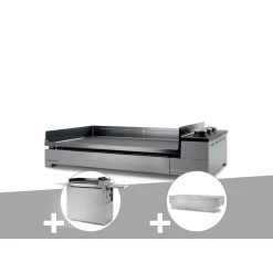 Plancha Gaz Premium 75 Inox Avec Chariot Et Couvercle - FORGE ADOUR