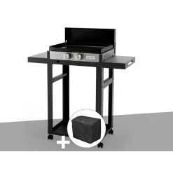 Le Marquier Plancha Gaz Sur Chariot La Plancha Française 250 Duo Edition Avec Hou...