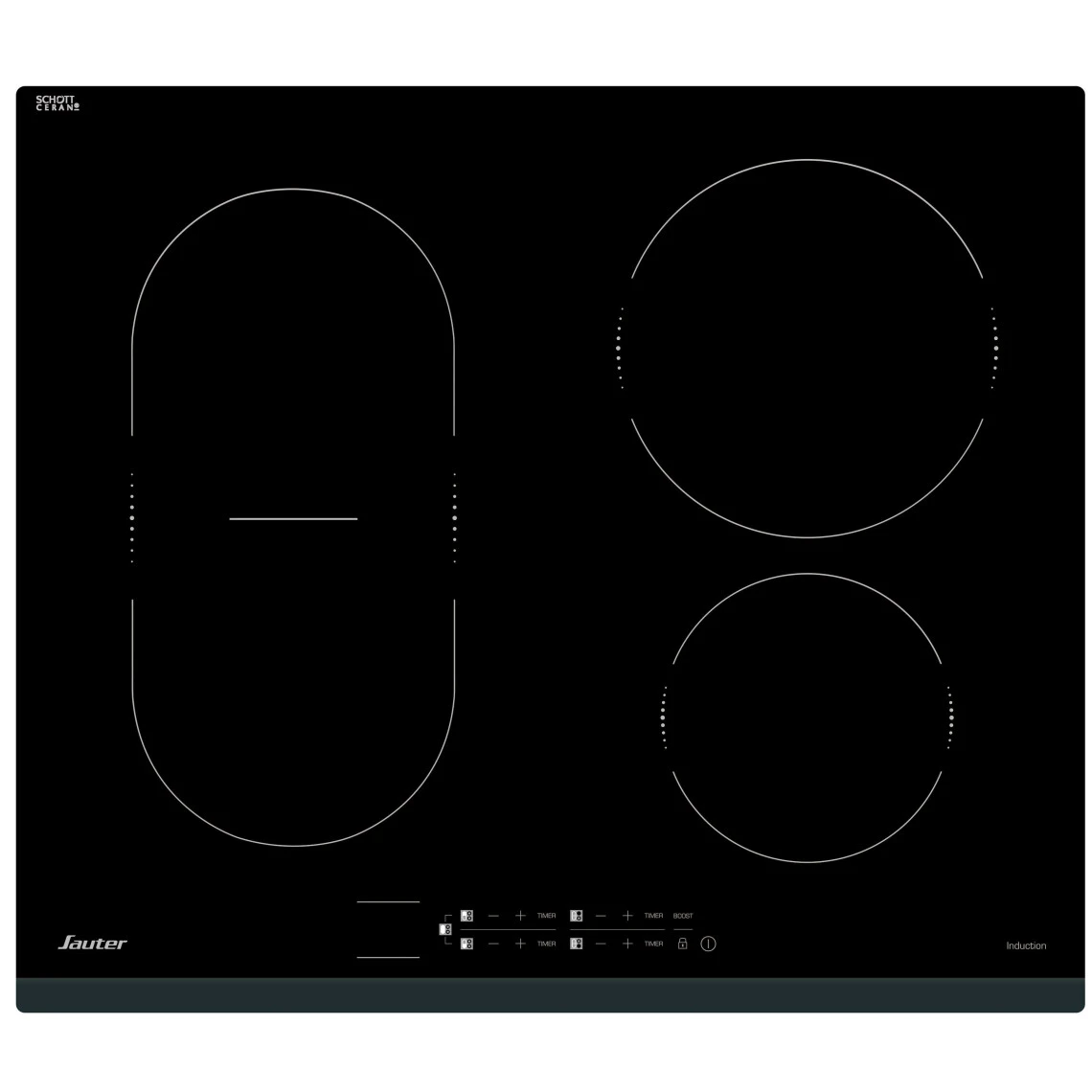 Table De Cuisson Ă Induction 60cm 4 Feux 7200w - Spi6466b - SAUTER
