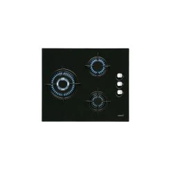 Totalcadeau Plaque Au Gaz Intégrable En Verre 60 Cm Noir (3 Cuisinières) - Plaqu...