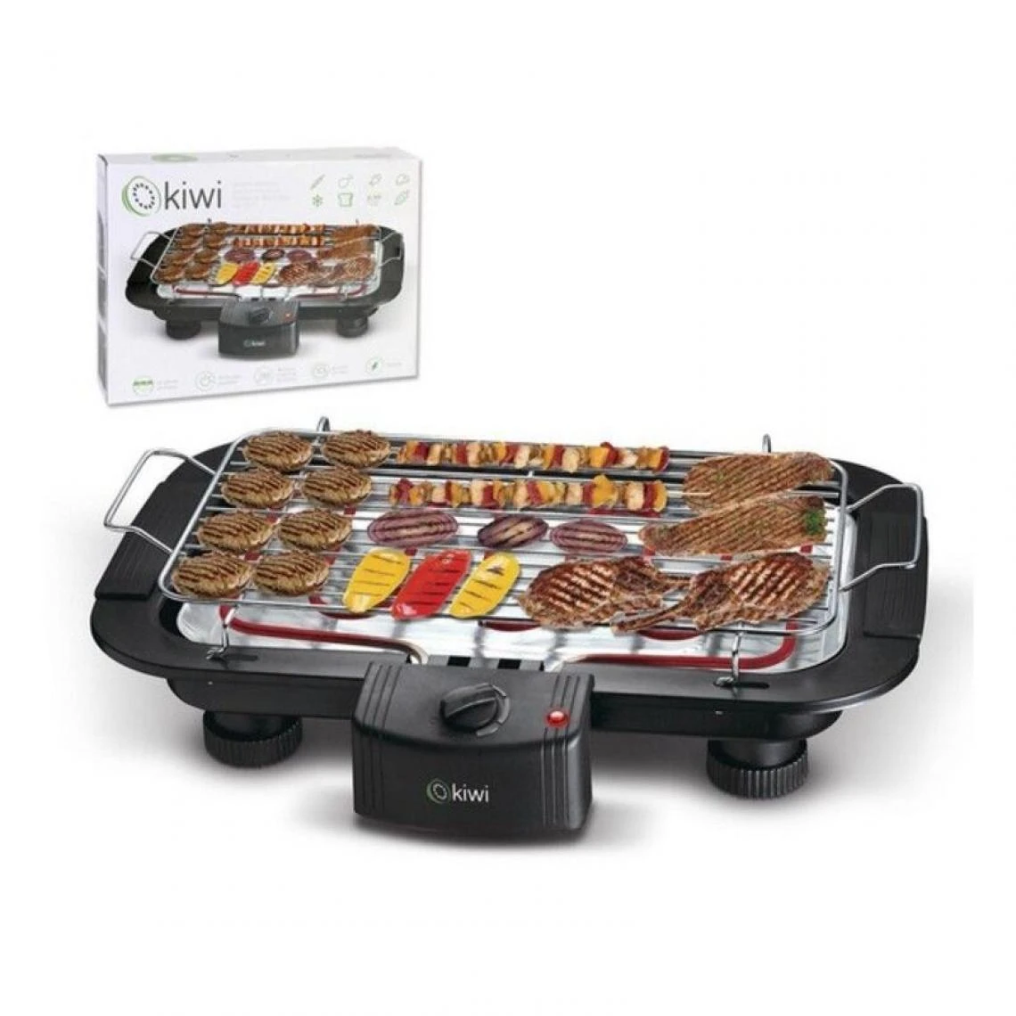 ARP Plaque Chauffantes Grill Kiwi KG-5801 2000W (38 X 22 Cm) Noir