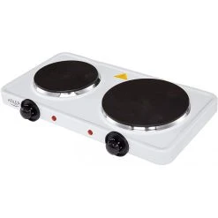 Adler Plaque électrique Compacte De 2 Feux 2500W Noir Blanc