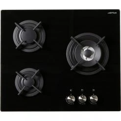 Table De Cuisson Gaz 60cm 3 Feux 6150w Noir - Av635hbk - AIRLUX
