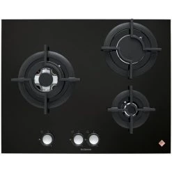 Table Verre Gaz 60cm 3 Feux Noir - Dpg7549b - DE DIETRICH