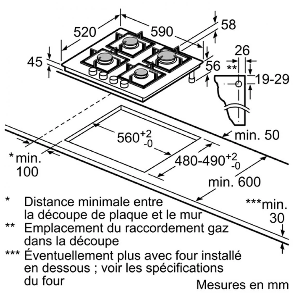 Table Verre Gaz 60cm Blanc - Ep6a2pb20 - SIEMENS – Image 5