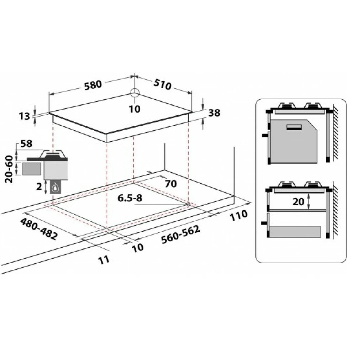 Whirlpool Plaque Gaz TGML660IX Grilles Fonte – Image 5