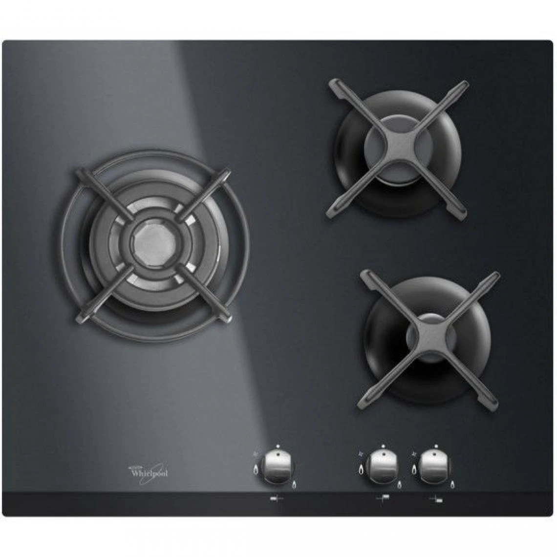 Table De Cuisson Gaz 56cm 3 Feux Noir - Akt404nb - WHIRLPOOL