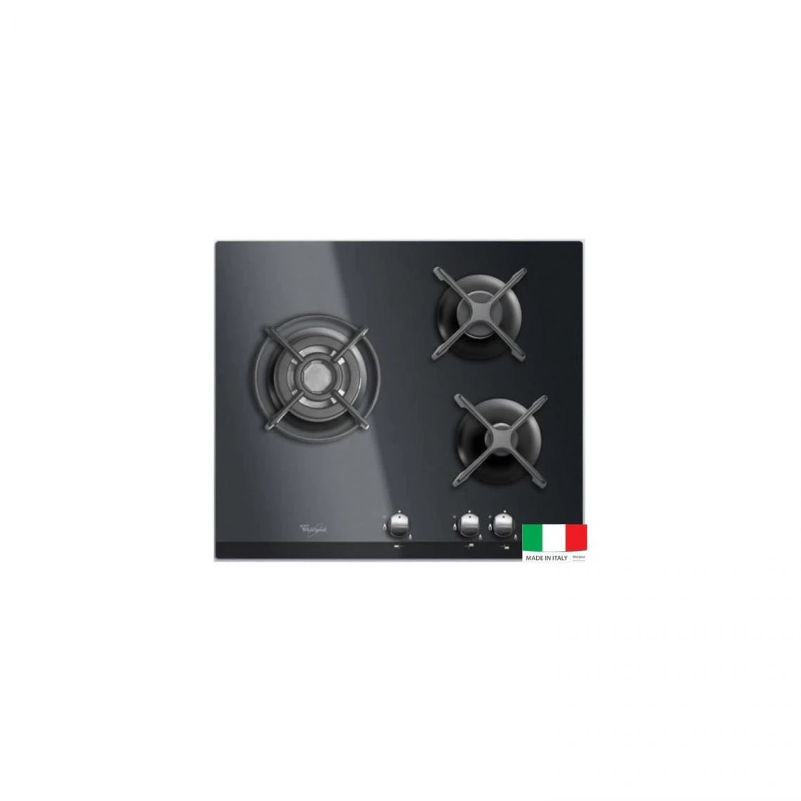 Table De Cuisson Gaz 56cm 3 Feux Noir - Akt404nb - WHIRLPOOL – Image 2