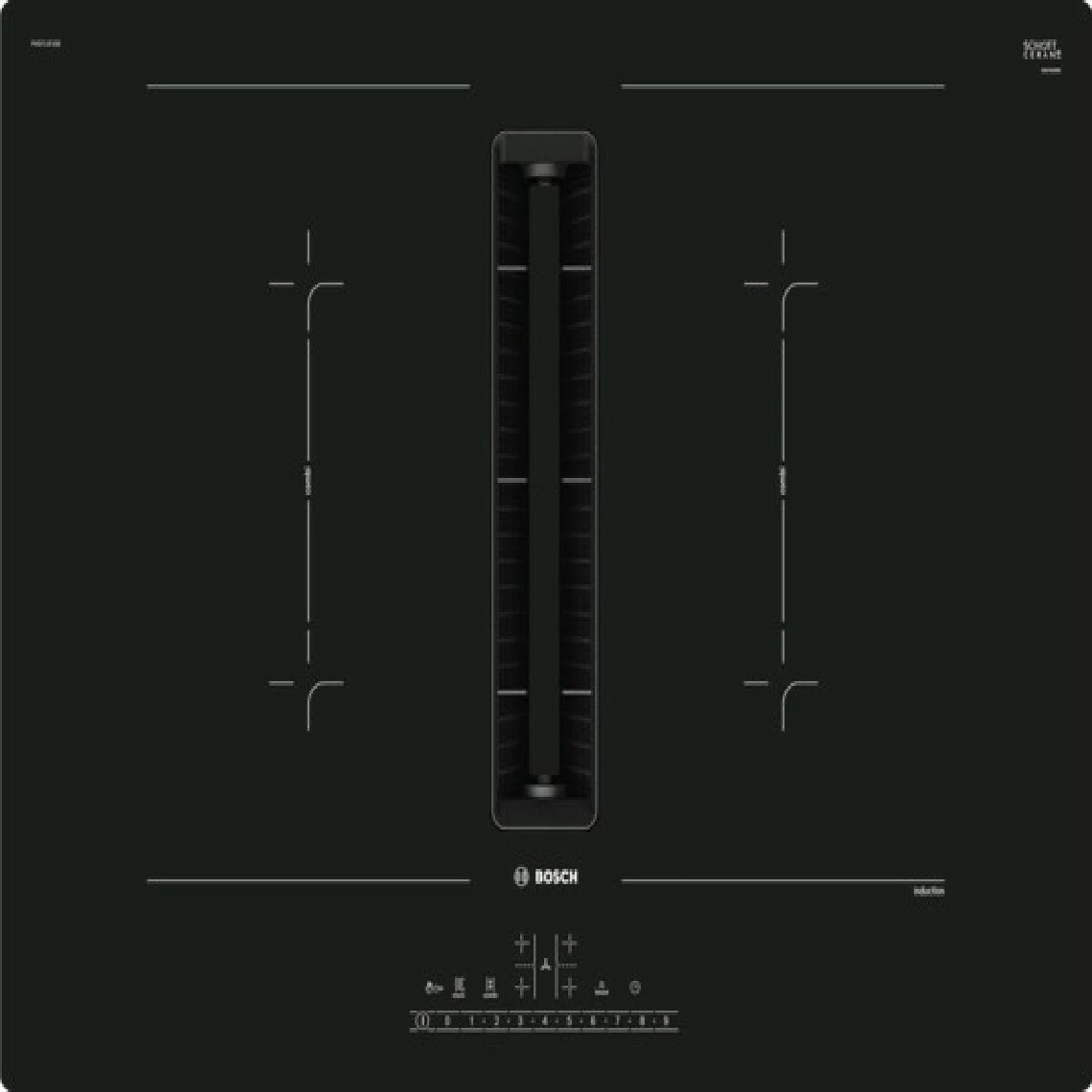 Bosch Table De Cuisson Aspirante Induction 70cm 4 Feux 7400w Noir - Pvq711f1...