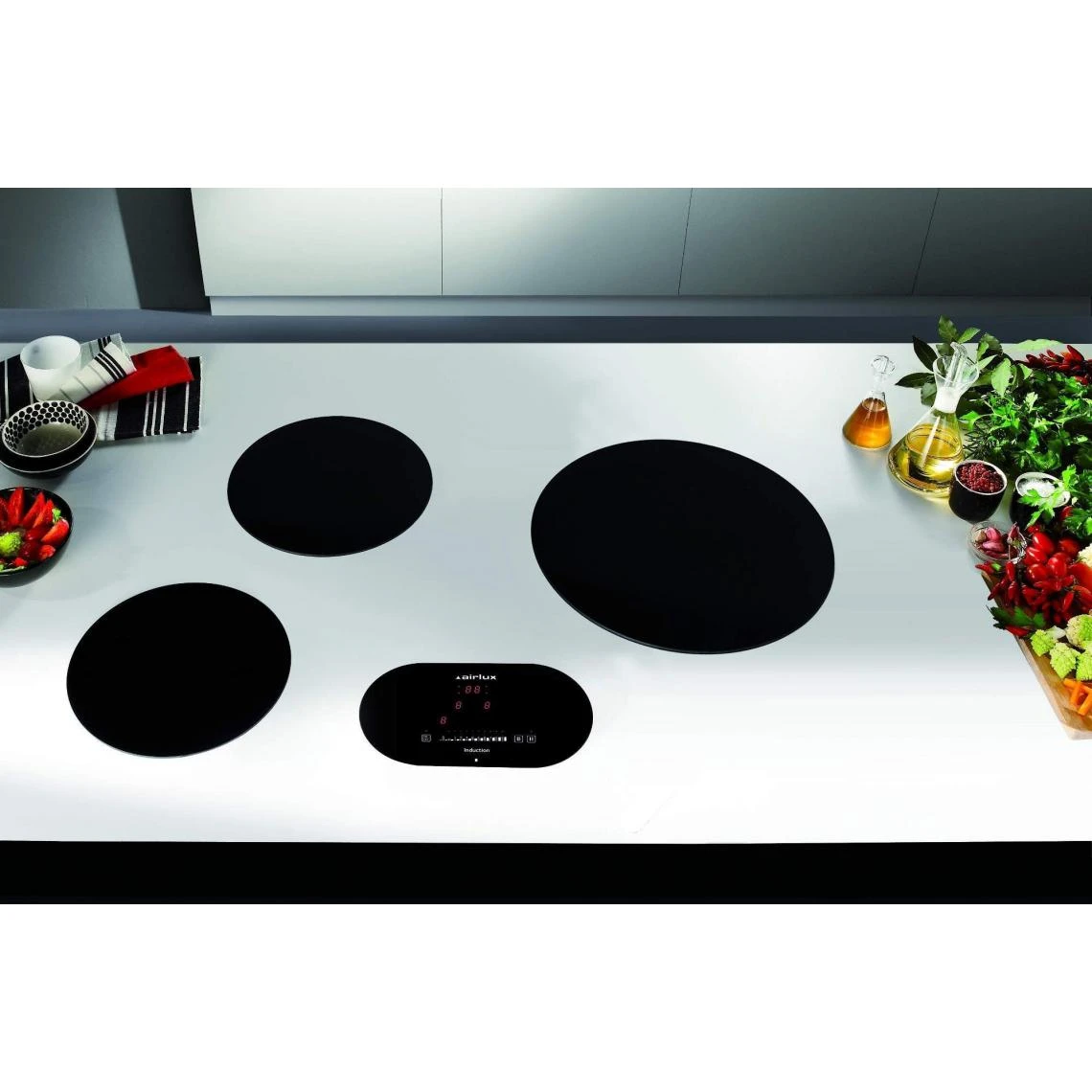 Airlux Table De Cuisson Induction 30cm 3 Feux Modulaires 5800w Noir - Atin3bk... – Image 2