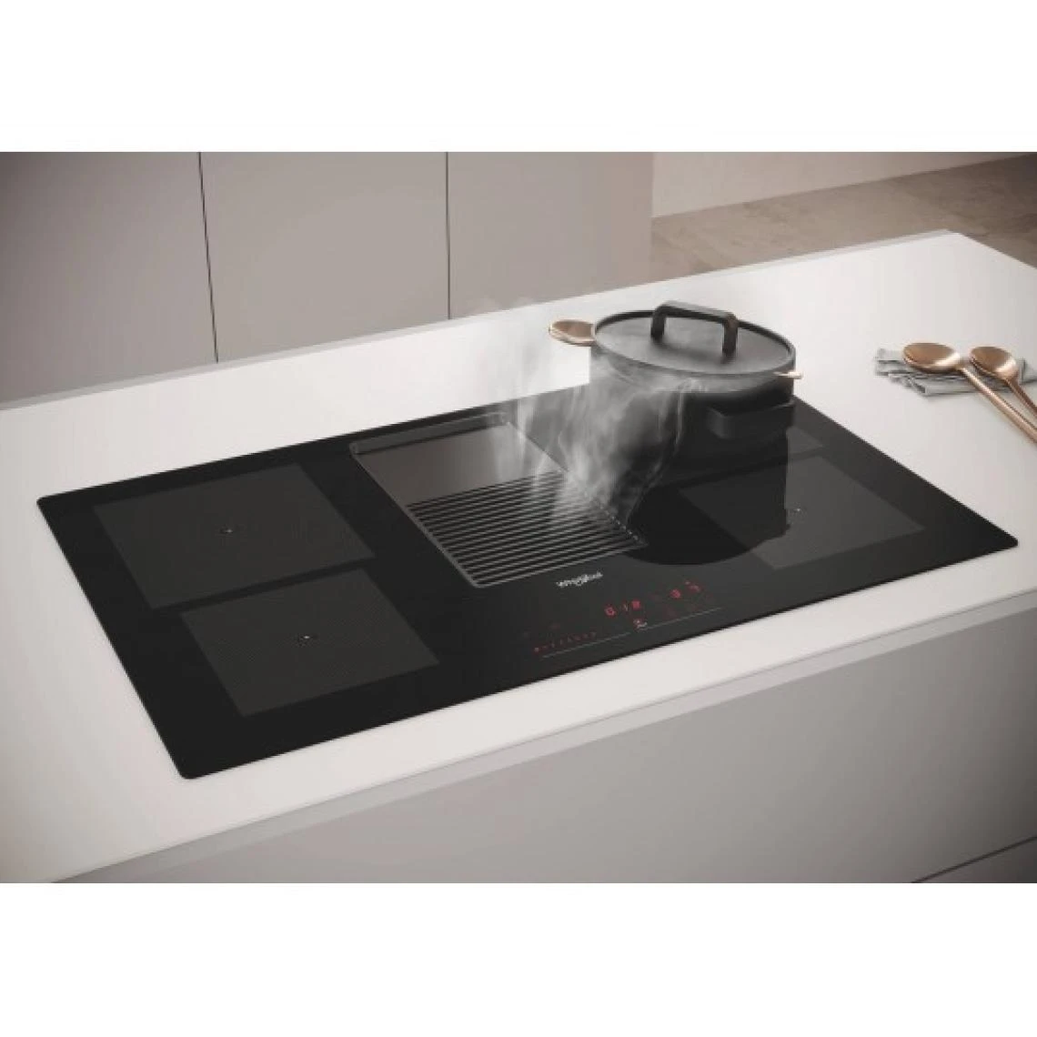 Whirlpool Plaque Induction Aspirante WVH92K/1 83 Cm, 4 Foyers , Slider , 600 M3/... – Image 4