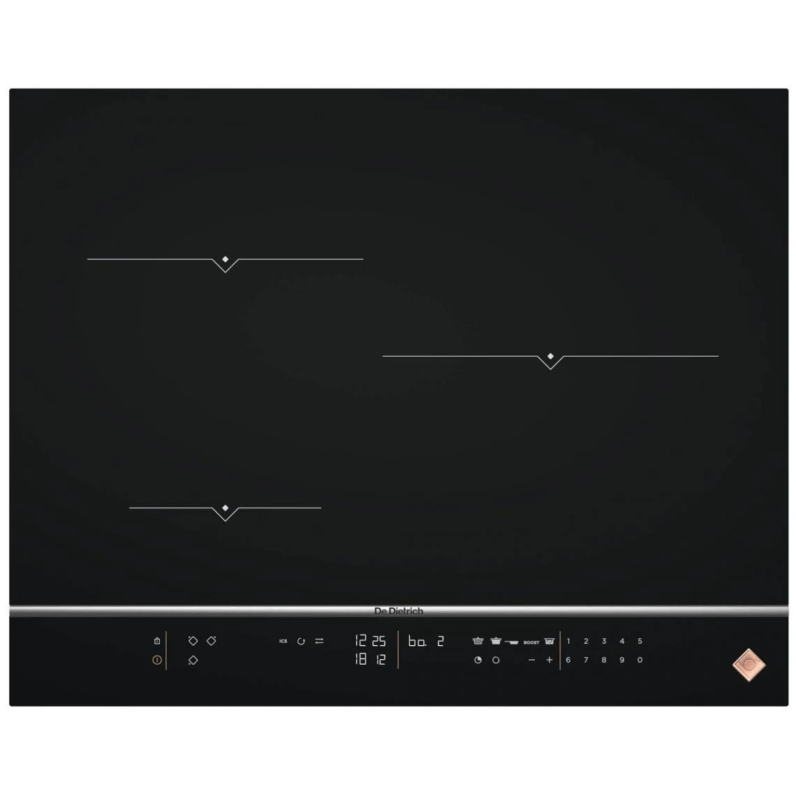 De Dietrich Table De Cuisson à Induction 65cm 3 Feux 7400w Noir - Dpi7572x - DE D...