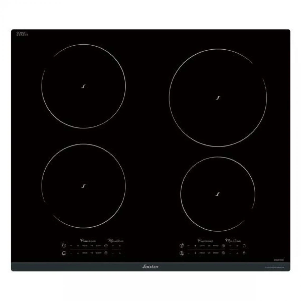 Table De Cuisson Induction 60cm 4 Feux 7400w Noir - Spi9643b - SAUTER