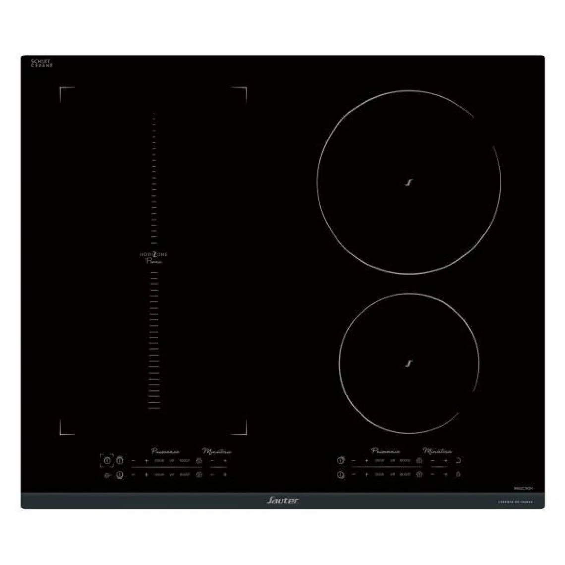 Table De Cuisson Induction 60cm 4 Feux 7400w Noir - Spi9648bp - SAUTER