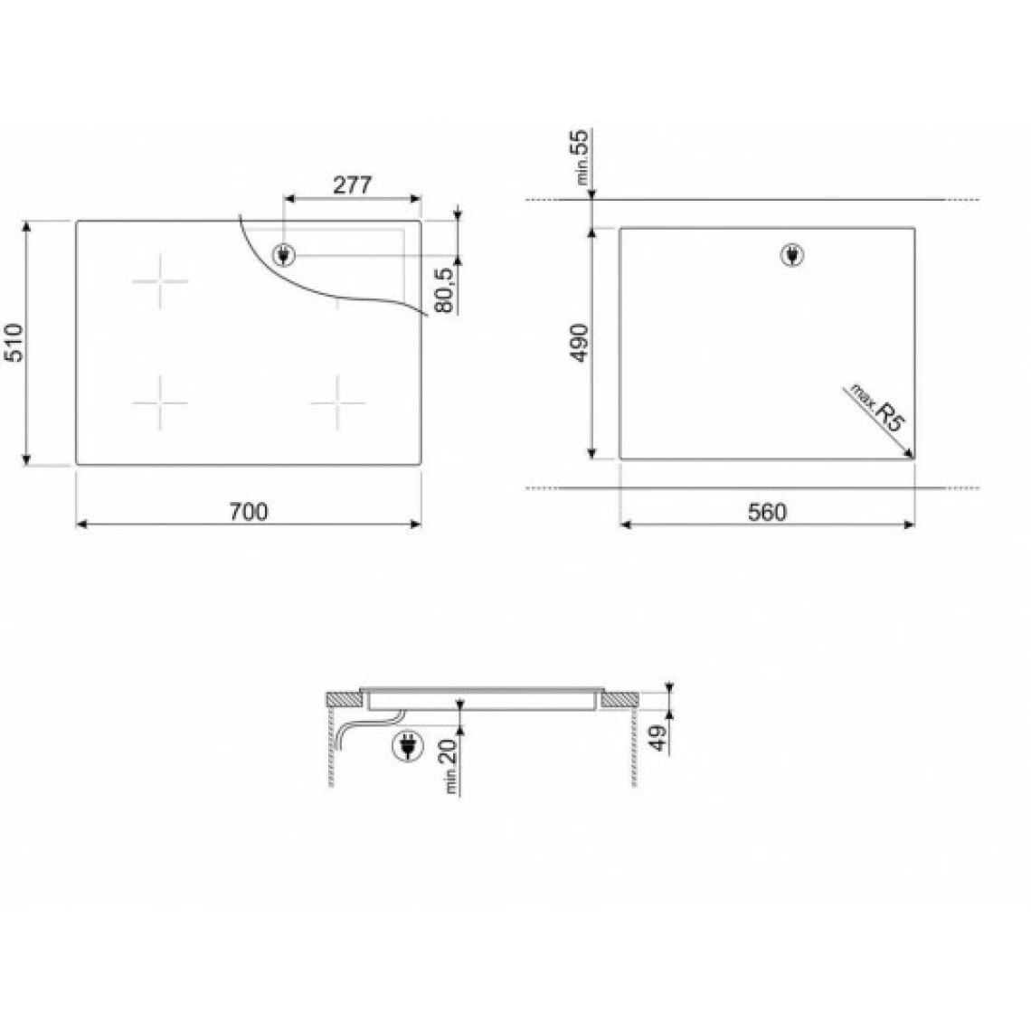Smeg Plaque Induction SI1M7733B – Image 3