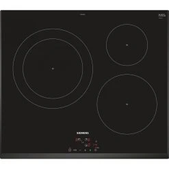 Siemens Table De Cuisson à Induction 60cm 3 Feux 7400w Noir - Eh651bjb1e - SI...