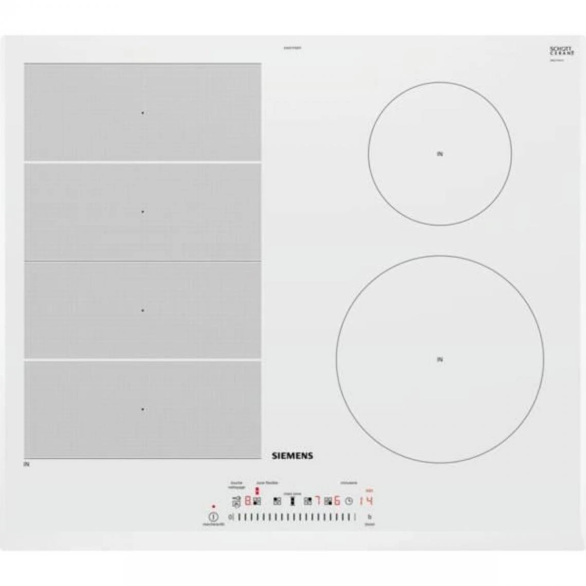 Siemens Table De Cuisson à Induction 59cm 4 Feux 7400w Blanc - Ex652feb1f - S...