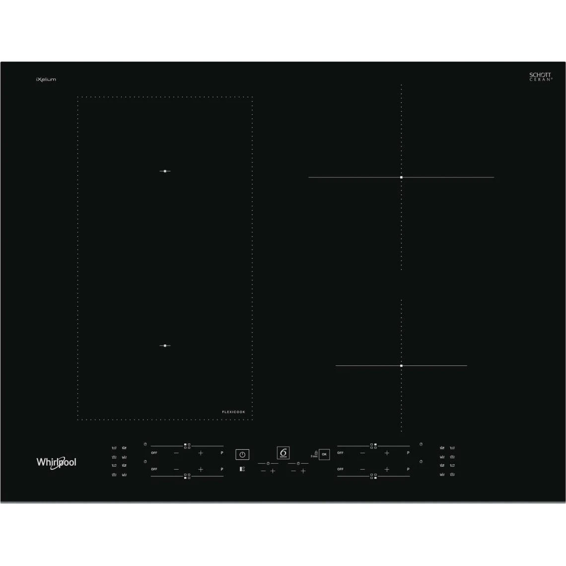 Whirlpool Table De Cuisson à Induction 65cm 4 Feux 7200w Noir - Wlb4265bfixl - ...