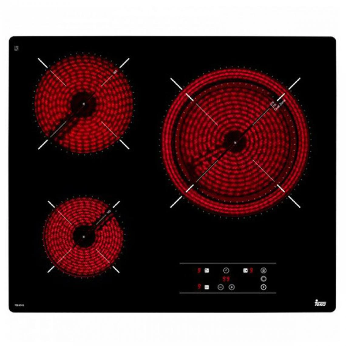 Totalcadeau Plaque Vitrocéramique Avec 3 Zones De Cuisson 60 Cm Noir - Plaque De ...
