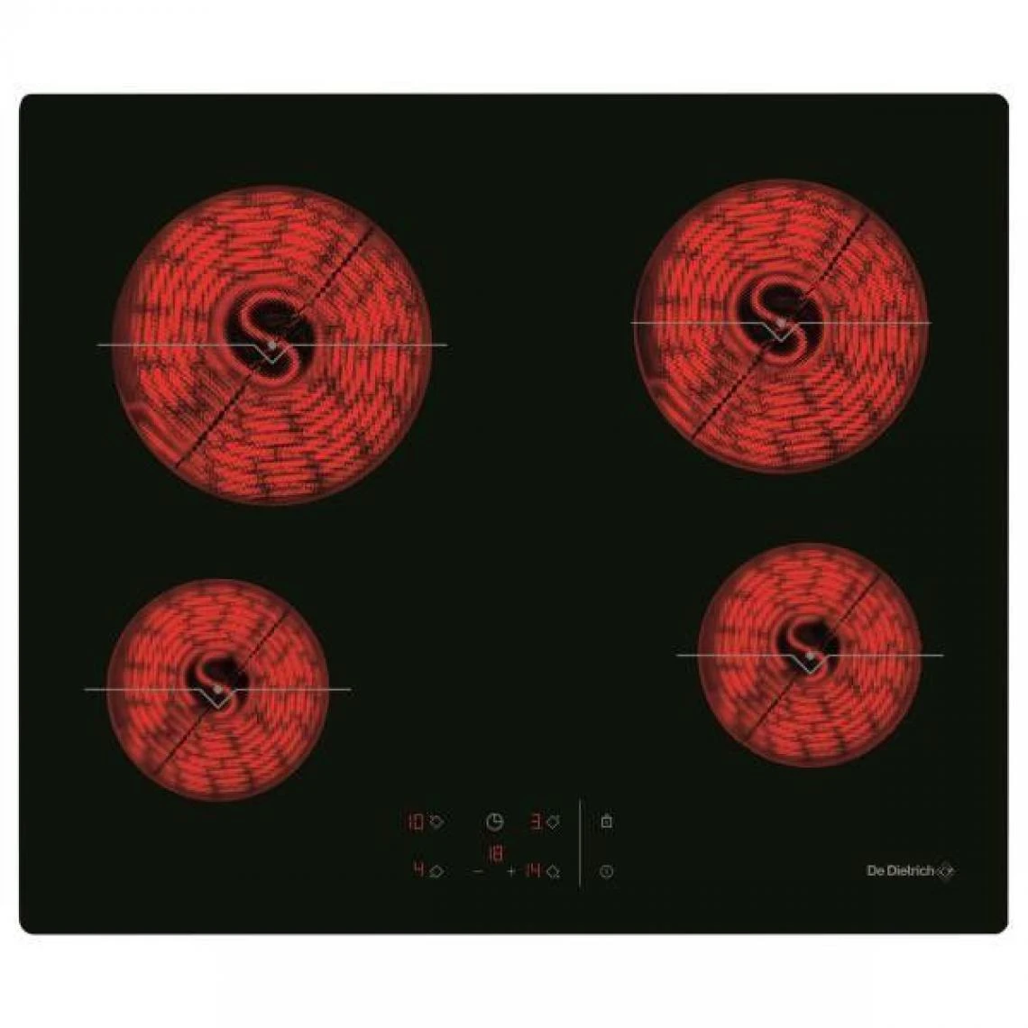 De Dietrich Table De Cuisson Vitrocéramique 65cm 4 Feux 6900w Noir - Dpv7650b - D...