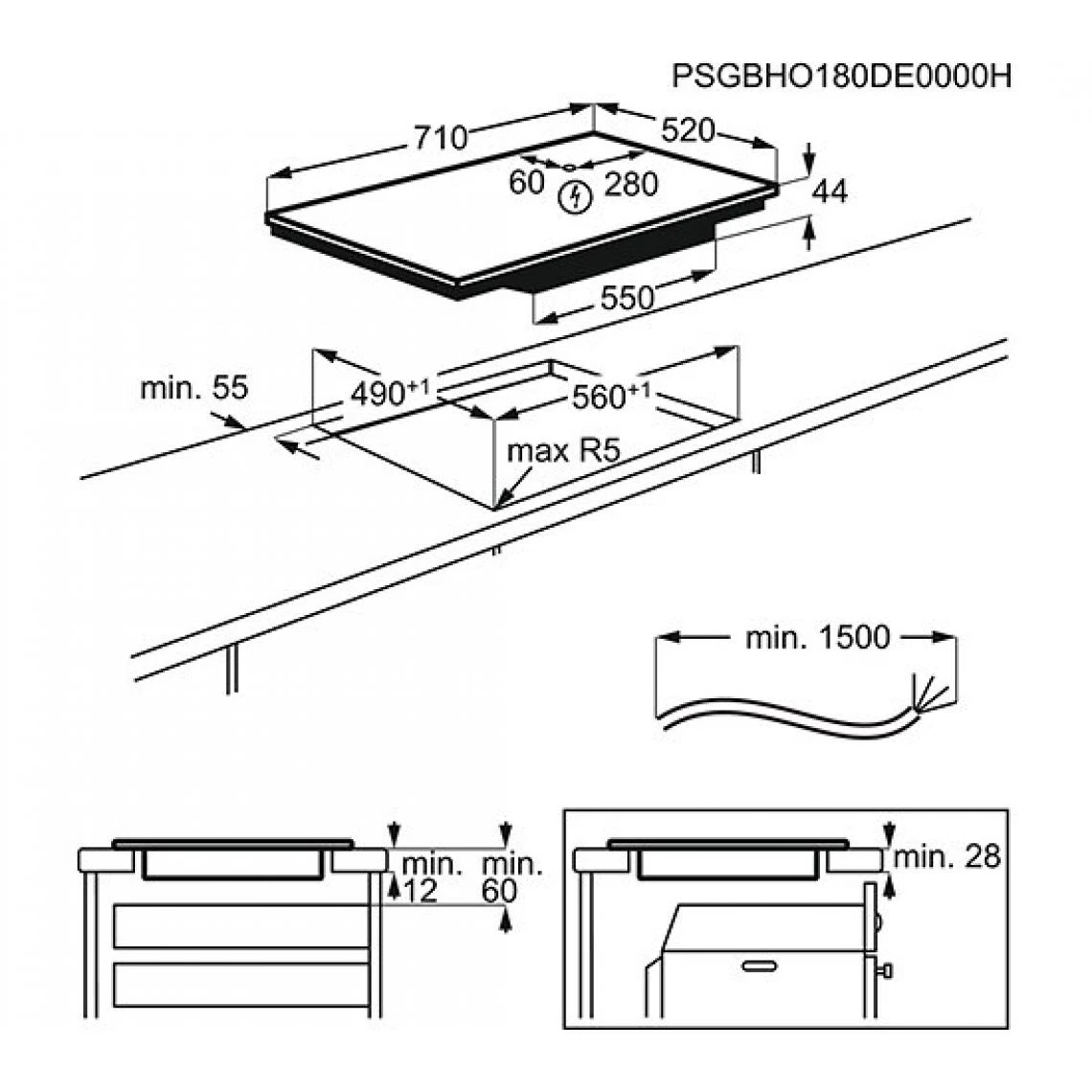 Table Induction ELECTROLUX EIV73342 71cm Noir – Image 5