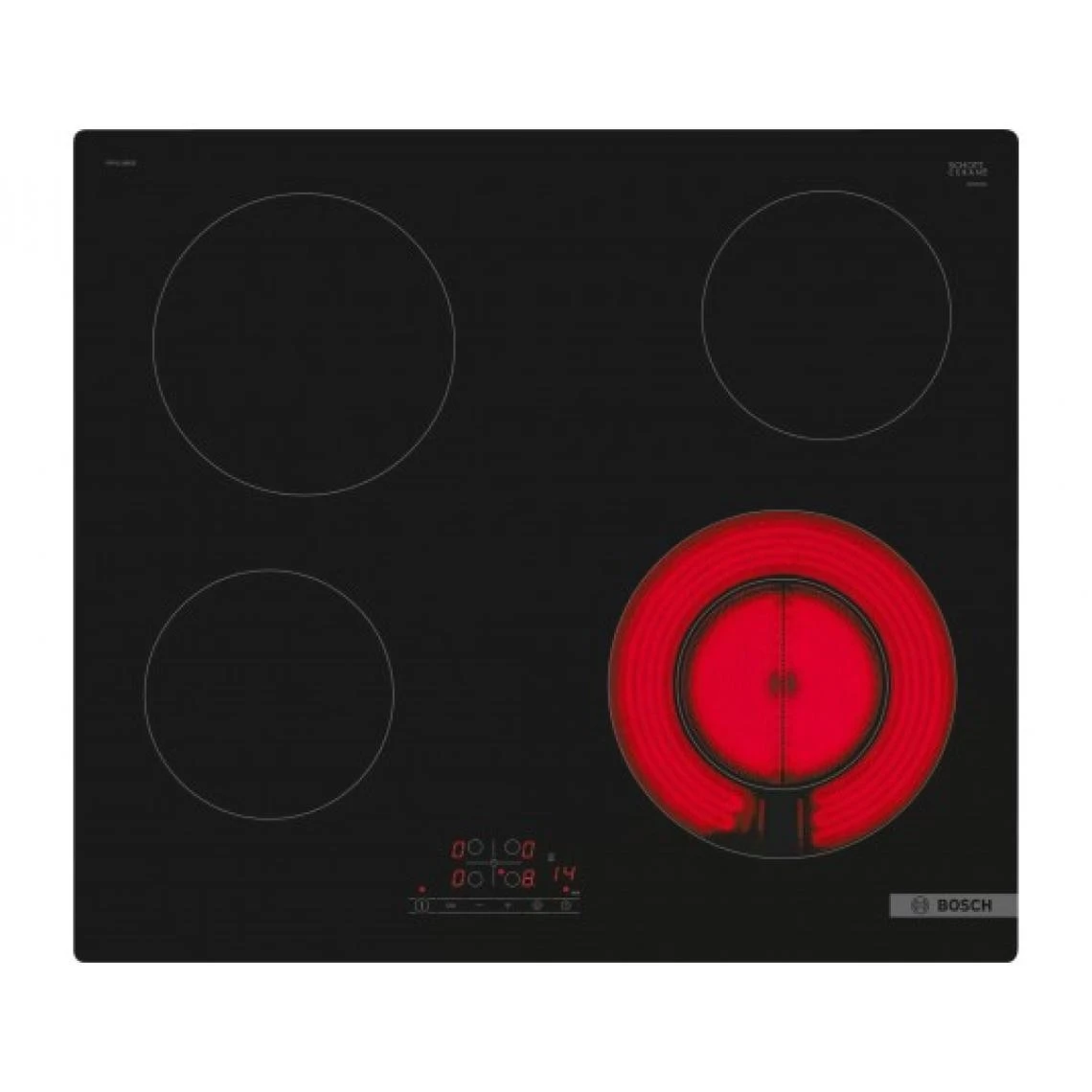 Bosch Plaque Vitroceramique PKF611BB8E Série 4, 60 Cm , Noir