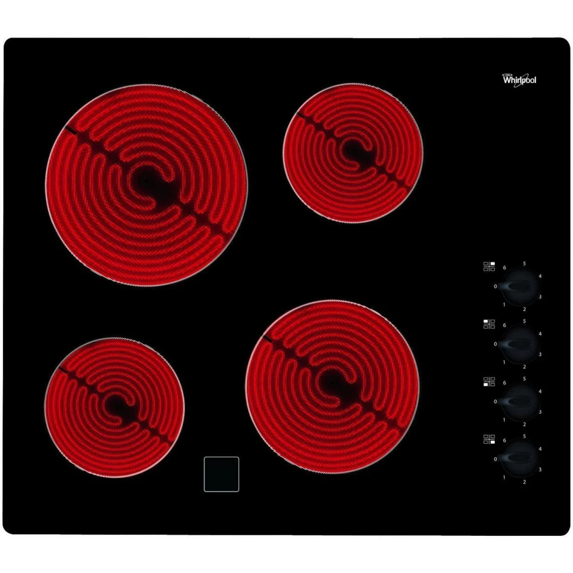 Whirlpool Table De Cuisson Vitrocéramique 4 Feux 6200w Noir - Akm9010ne - WHIRL...