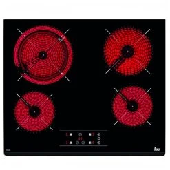 Totalcadeau Plaques Vitro-céramiques à 4 Zones De Cuisson 6200W 60 Cm Noir