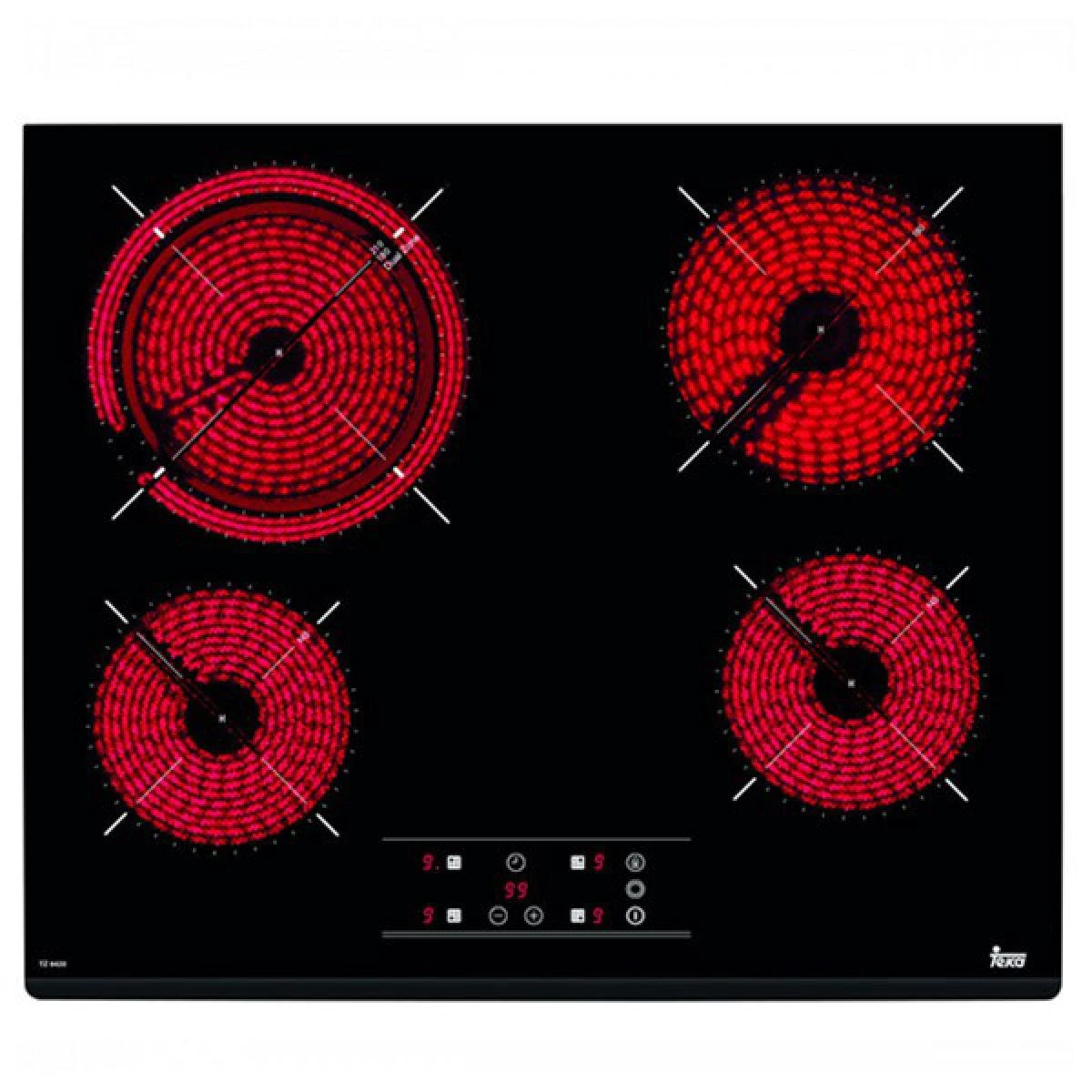 Totalcadeau Plaques Vitro-céramiques à 4 Zones De Cuisson 6200W 60 Cm Noir