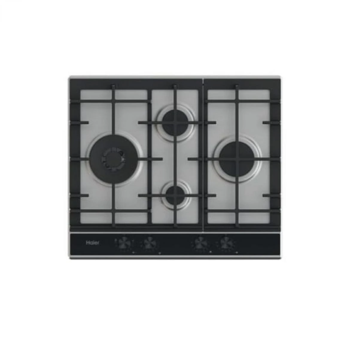 Haier Série 4 HAHG6D5XH Plaque Gaz 4 Feux 10450 W 230 V Verre Inox