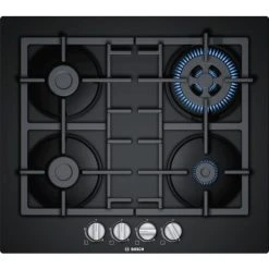 Bosch Série 4 Table De Cuisson Fonte Bouton Verre Trempé Noir