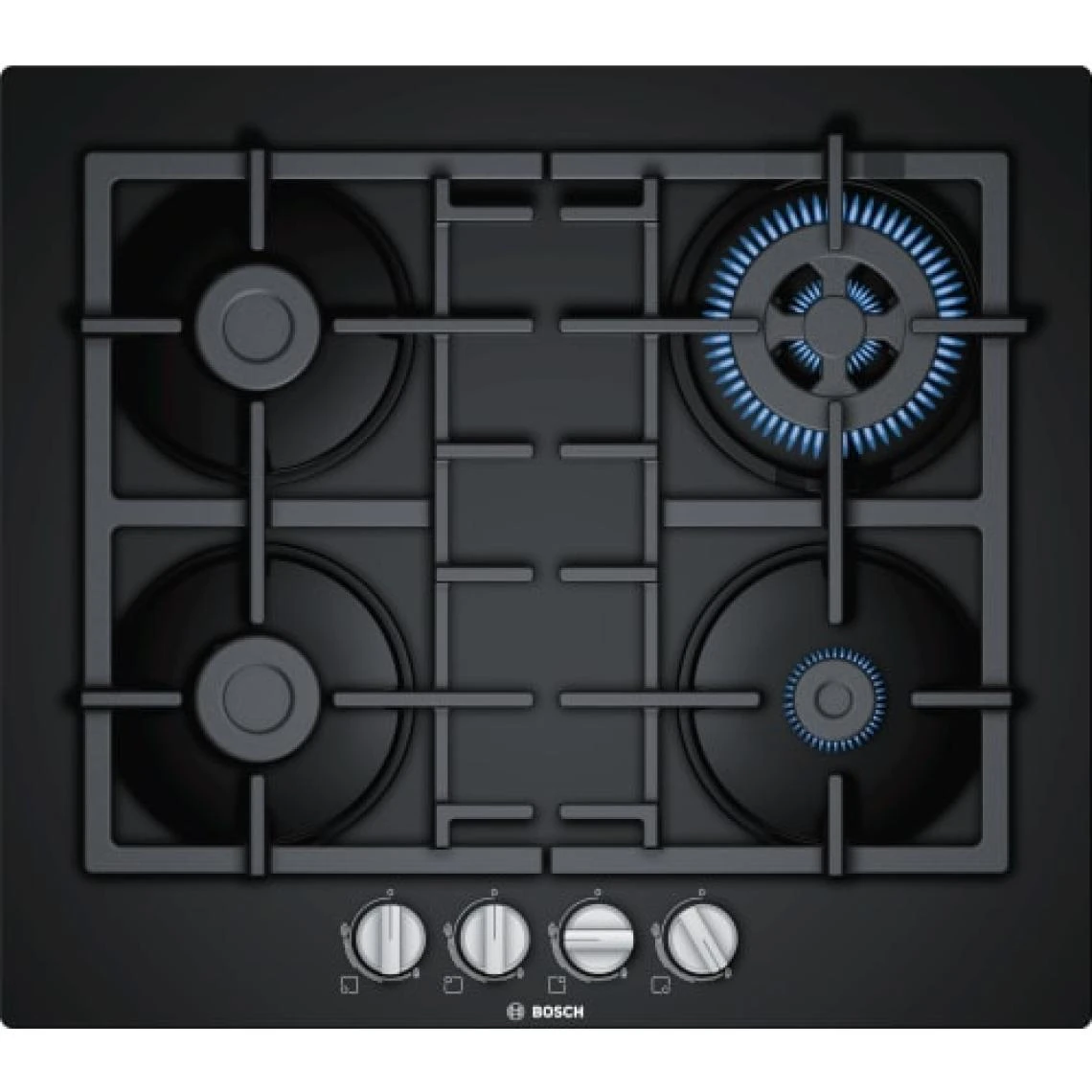 Bosch Série 4 Table De Cuisson Fonte Bouton Verre Trempé Noir