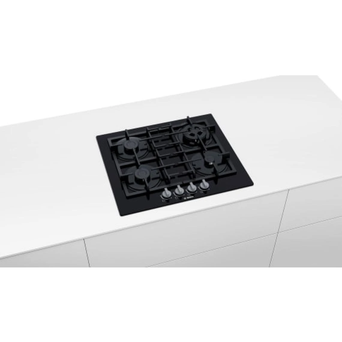 Bosch Série 4 Table De Cuisson Fonte Bouton Verre Trempé Noir – Image 4