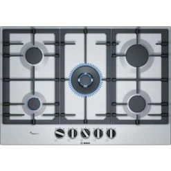 Bosch Serie 6 Gaz Plaque 3000 W 5 Foyers Fonte Acier Inoxydable