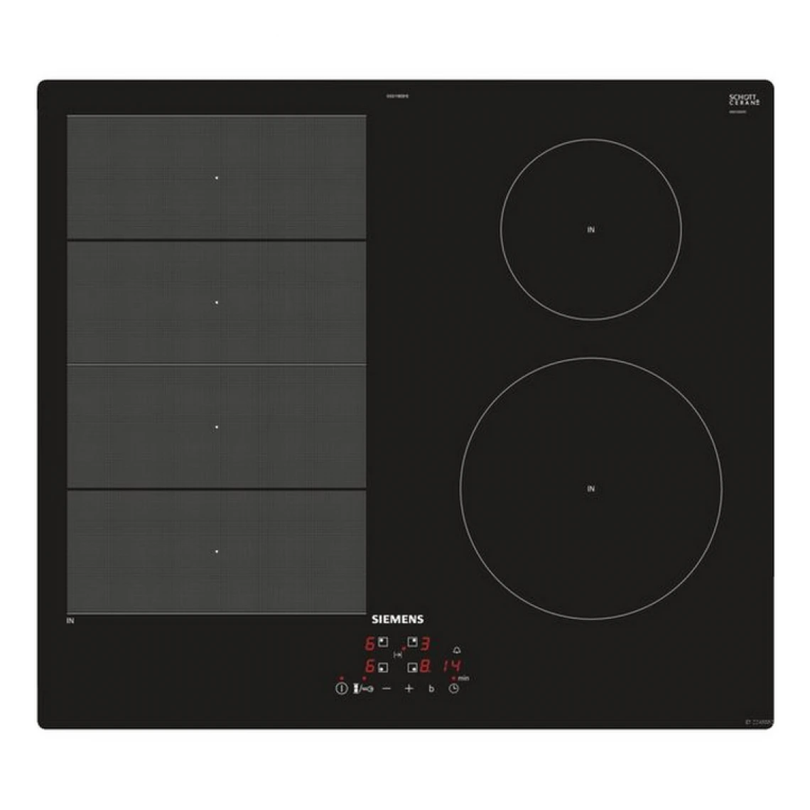 Siemens Table De Cuisson Induction 60cm 4 Feux 7400w Noir - Ex611beb1e - SIEME...