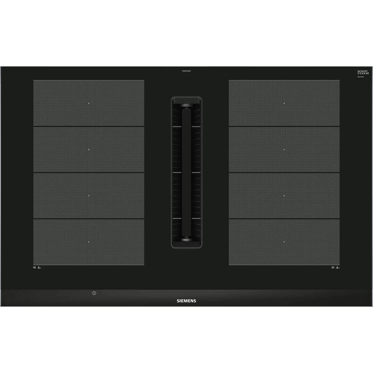 Siemens Table De Cuisson Aspirante Induction 80cm 4 Feux 7400w Noir - Ex875lx6... – Image 3