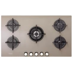 DeLonghi SLF590LT2 Table De Cuisson Encastré 5 Feux Gaz Verre Trempé Marron